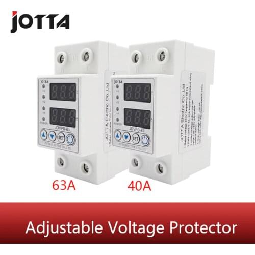 40A/63A 230V Din rail adjustable over voltage and under voltage protective device protector relay with over current protection