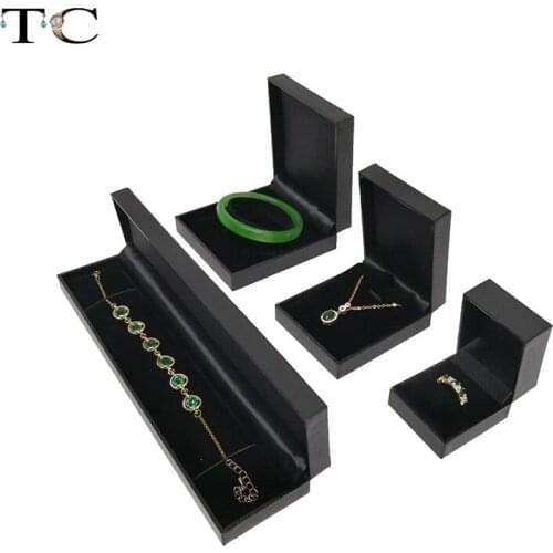 Luxury Leather Jewelry Gift Box Wedding Engagement Ring Box For Necklace Earring Bracelet Display Packaging Case