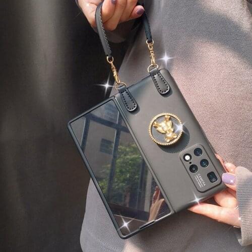 With Front Screen Protector Case for Huawei MateX2 Cover Cute Crossbody Luxury Funda Capa for Huawei Mate X2 Cover 5G