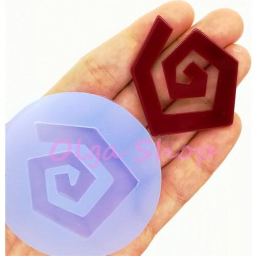 BYL501 43.5mm x 38.6mm Cute Twister Earrings Silicone Mold Earrings Pendant Necklace Making Cabochon Resin Clay Craft Fondant