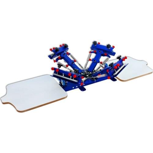 Screen Printing Machine Press 4 Color 2 Station Silk Screen Printing Machine Adjustable Double Spring Devices