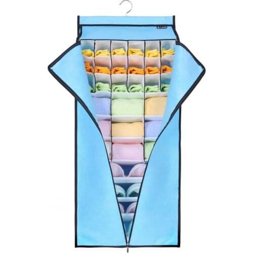 Zipper Gate Storage Bags All-In-One Multilayer Hanging Closet Cabin Bedroom Diversified Pocket Grid Organizer