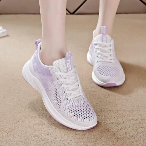 Tennis Shoes Breathable Mesh Lace-up Womens Sports Shoes Casual Outdoor Fitness Shoes Womens Sports Shoes