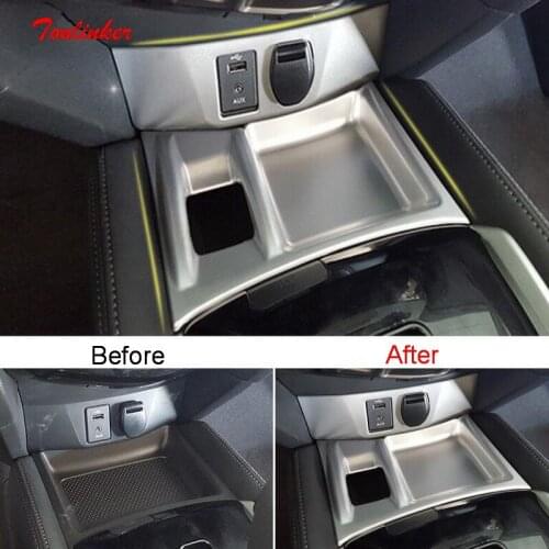 Tonlinker Interior Cigarette lighter position Cover Sticker for Nissan X-Trail 2014-19 Car Styling 2PCS ABS Chrome Cover sticker