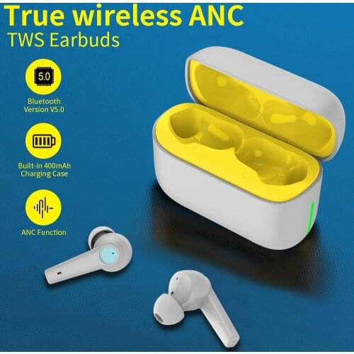 KINGSTAR ANC Active Noise Cancelling Bluetooth 5.1 Earphones TWS Wireless Earbuds Hi-Fi Gaming Headphones With Mic Touch Control