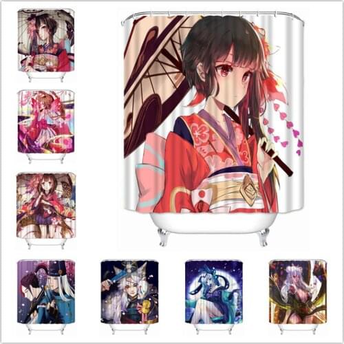 Musife Custom High Quality Onmyoji Shower Curtain Waterproof Bathroom Polyester Fabric Bathroom Curtain