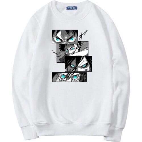 Japanese Manga Autumn Hoodies Cute Attack on Titan Women Pullover Funny Cartoon Eren-Transformation Graphic Sweatshirt Female