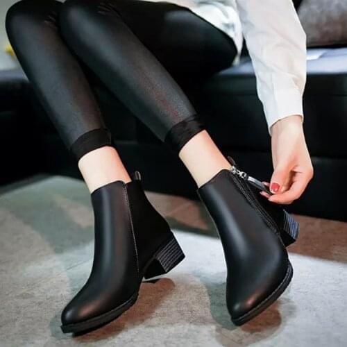 New Autumn Winter Women shoes Female Side zipper pointed toe Boots Women Ankle boots Vintage Fashion boots 2019