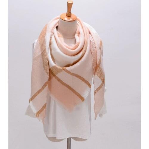Winter summer hijab Triangle Scarf For Women female Brand Designer Shawl Cashmere Plaid Scarves Blanket Dropshipping XS027-6