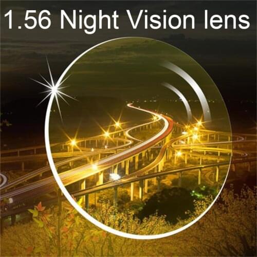 1.56 night vision lenses anti glare Glasses unisex yellow glasses for night driving myopia Prescription night car driver glasses
