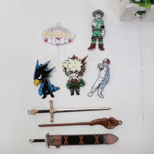 10pcs/set My Hero Academia Boku Akademy Midoriya Izuku Bakugou My Hero Academia Cosplay Badge Brooch Action Figure Toy