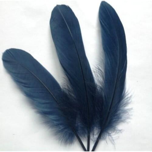 100pcs/lot!15-20cm long Navy Blue Goose Feathers,Hat Trimming,Feathers for Millinery,Fascinators&Crafts