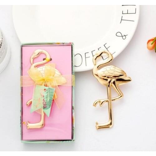 100PCS wedding supplies bottle opener gifts small gifts Europe and America creative flamingo alloy beer bottle opener SN2536