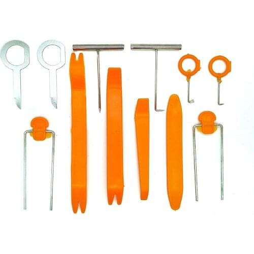 12pcs Car Radio Door Clip Panel Trim Dash Audio Removal Open Installer Pry Tool For Auto Vehicle Audio Removal Pry