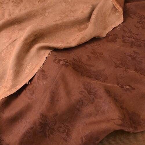 124CM Wide 28MM Brown Heavy Thick Guangdong Silk Fabric for Blouse Dress Cheongsam Pants H663