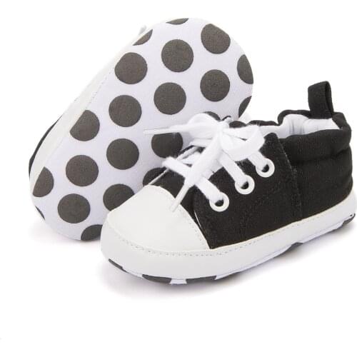 2021 Baby Shoes Boy Girl Solid Sneaker Cotton Soft Anti-Slip Sole Newborn Infant First Walkers Toddler Casual Canvas Crib Shoes