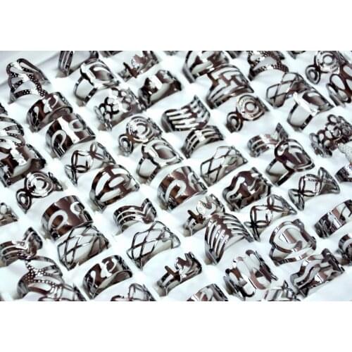 300Pcs Vintage Matte Black Alloy Ring Gypsy Adjustable Finger Tattoo Rings Lots For Women Men Mix Style Jewelry Wholesale LR4039