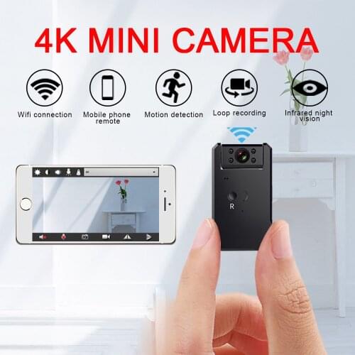 4K Wifi Mini Camera Rotate 180 degrees wireless smart home HD camcorder Night Vision DVR Motion Detection mini video cameras IP