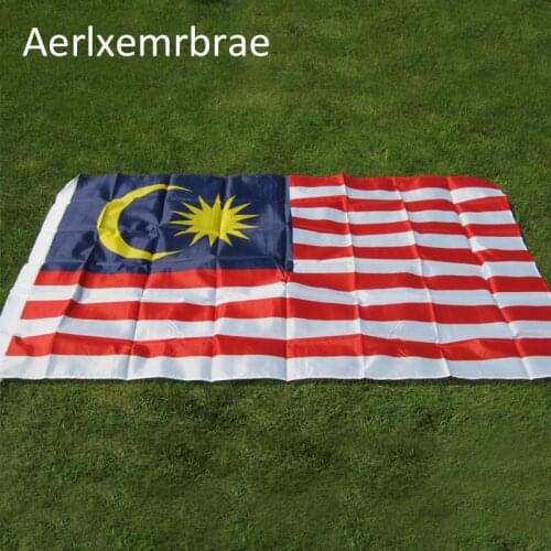 Free Shipping aerlxemrbrae flag Malaysia flag 150x90cm stock high quality national flag double side transparent flag