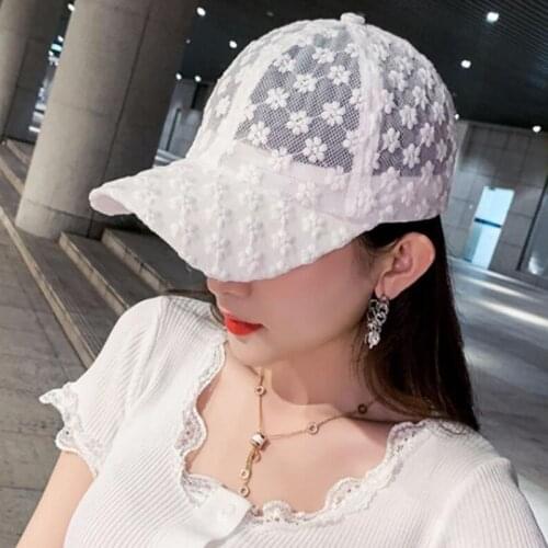 New Flower lace breathable Cotton Baseball Cap for Men and Women Fashion Solid Snapback Hat Dad Hat Washable Summer Sun Hat