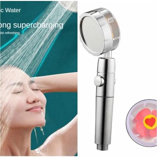 Household Transparent Shower Head Bathroom High Pressure Handheld Shower with On/Off Pause Switch Universal Turbo Shower
