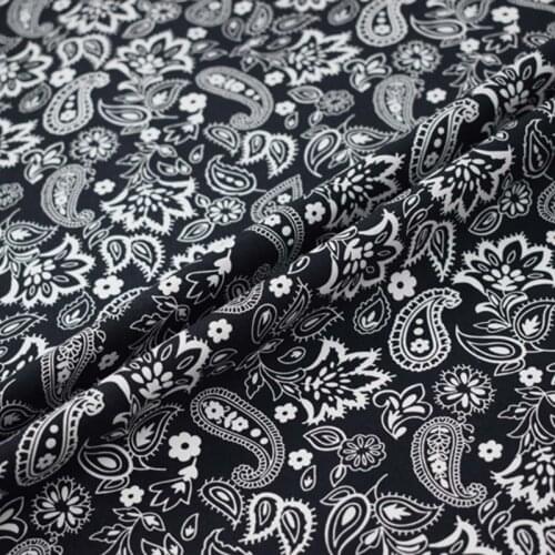 Black bottom paisley pure cotton fabric for dress shirt bazin riche getzner tissu telas por metro african tissus stoffen tela