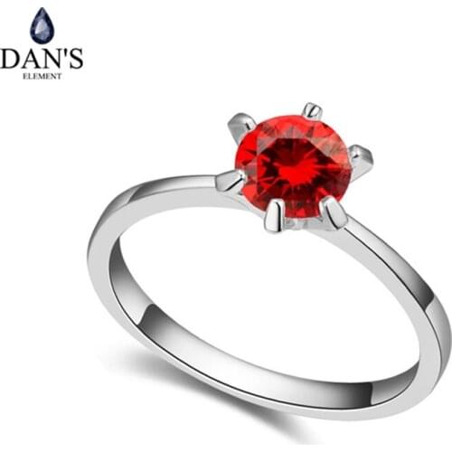 DANS Real Austrian Crystals Brand AAA Zirconia Micro Inlays Fashion Ring for women New Sale Hot 110366Red