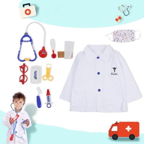 Kid Children Halloween Purim Cosplay Stage Costume Doctor Nurse Role Play Dress up Set for 3 4 5 6 7 Years Toddlers Boys Girls