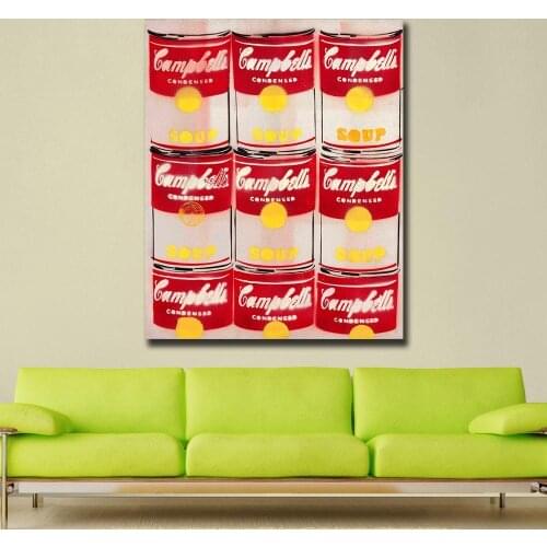 Andy Warhol nine campbells soup cans Pop Art Wall Art Decor Canvas Painting Wall Picture No Frame for Home Decor Oil Painting