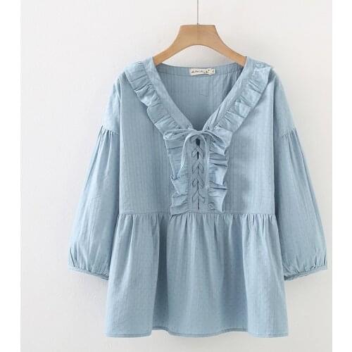 Женские рубашки с рюшами FlyyeDemo China At AliExpress