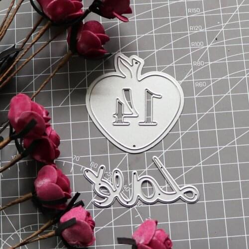 Fruit Love Word Frame Background Dies Metal Cutting Dies for DIY Scrapbooking Card Album Embossing Die Cut New Craft