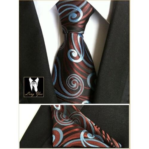 Tie Hot Sale 8cm Designer Necktie SET High Quality Woven Ties with Classic Plaisley Pocket Square