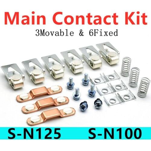 Main Contact Kit for Magnetic Contactor S-N125 S-N100 Movable and Fixed Contacts MSO-N125 MSO-N100 Replacement Kit Accessories