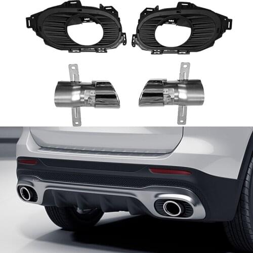 Rear Bumper Turbo Muffler Exhaust Tips Pipe Exits For Mercedes Benz GLB 2020+ X247 GLB180 GLB200 GLB220 GLB250 GLB35 AMG LINE
