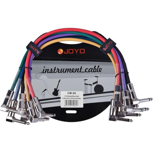 JOYO CM-05 6PCS Shielded Mono Line Guitar Effector Cable Line For Guitar Keyboard Professional Guitar Accessories Cable 1.2FT