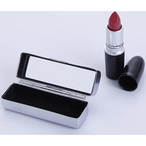 Retro Lipstick Box Square Lipstick Box With Mirror Portable Metal Jewelry Box Lipstick Box Bag With Makeup Mirror