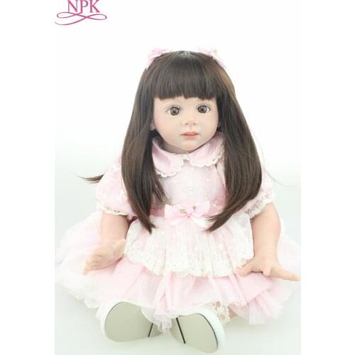NPK 60cm Reborn Doll Soft Vinyl Stuffed Body Lifelike Bebes Reborn Bonecas Children Playing Toy Birthday Xmas Gift dolls house