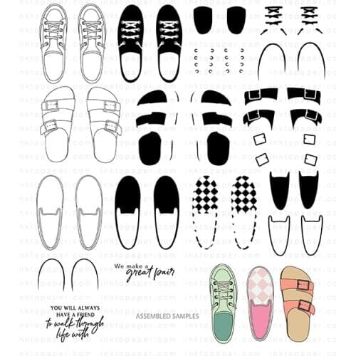 Summer Beach Shoes Cutting Dies And Stamps Scrapbook Diary Decoration Stencil Embossing Template DIY Make Albums New 2021