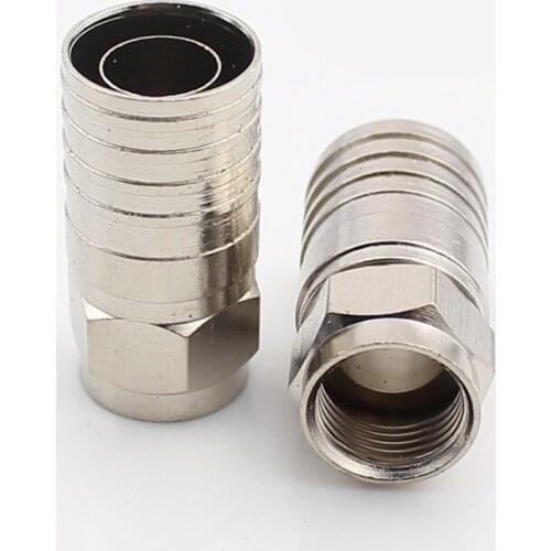 Copper double tube 75-7 F type connector for CATV distributor 10pcs/lot British standard waterproof connector