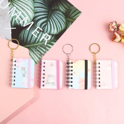Mini Notebook Cute Small Book With Keychain Portable Notebook Student Class Note