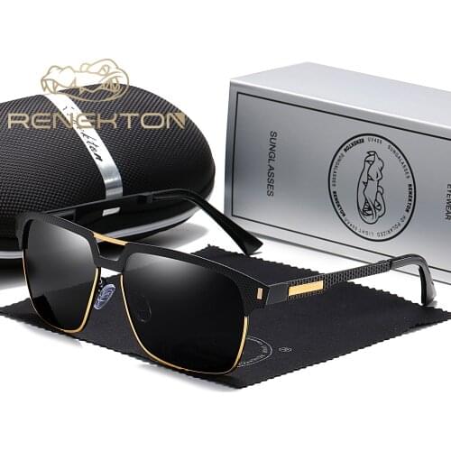 RENEKTON Black High Quality Polarized Sunglasses Men Driving Sun Glasses for Man Shades Eyewear With Box