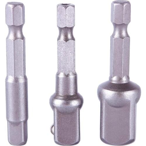 New Excellent Quality 3 Sizes/Set 1/4" 3/8" 1/2" Socket Adapter Set Hex Shank Impact Driver Drill Bits Hand Tools Set#69204