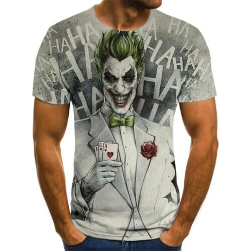 New clown summer mens t-shirts Interesting t shirt 3D Tshirt short sleeve Anime video T shirt 3D mens and womens T-shirtsTops