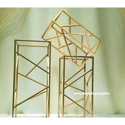 New style Gold metal stand quality silk flower wedding backdrops decoration design for sale senyu1914