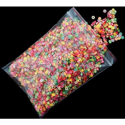 Wholesale New 10000pcs/pack Nail Art Polymer Clay Cane Feather Plum Smile Leaf Soft Ceramic Fruit Resin Decal Decoration 50packs