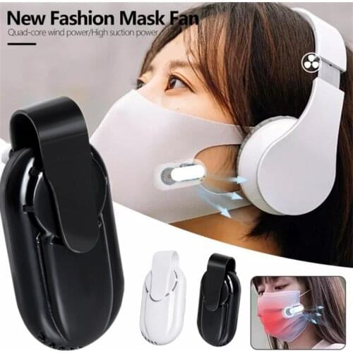 USB Rechargeable Clip-On Fan For Face Mask Global Free Ship Fresh Air Filter Exhaust Mini Fans Personal Wearable Air Purifiers