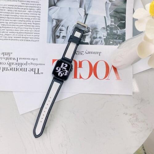 Fashion Leather Canvas Strap for Apple Watch SE 3 2 1 Suitable Correa for Iwatch Band 42mm/44mm 38mm/40mm Series 6 5 4 Bracelet