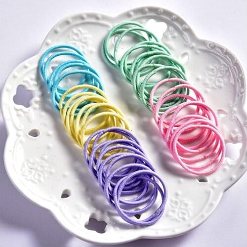 100pcs/lot 3CM Hair Accessories girls Rubber bands Scrunchy Elastic Hair Bands kids baby Headband decorations ties Gum for hair