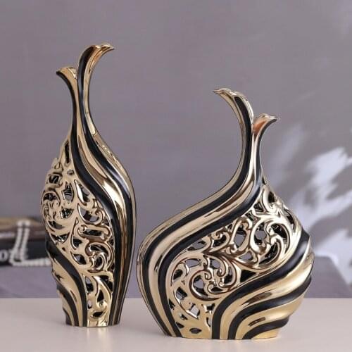 Nordic Ceramic Vase Hollow Ornaments Home Decoration TV Cabinet Dining Table Living Room Crafts Floral Simple Decoration Vase