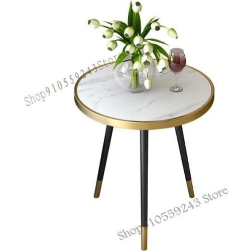 Custom Nordic Sofa Side Table Light Luxury Living Room Marble Corner Table Modern Minimalist Creative Rock Board Small Coffee Ta
